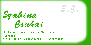 szabina csuhai business card